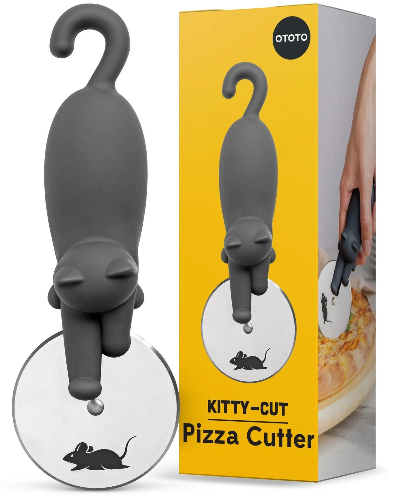 OTOTO Kitty Cut Pizza Cutter Wheel - Cutters Stainless Medium, Black
Opens in a new window or tab