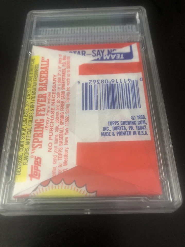 1988 Topps Бейсбольный Воск Упаковка Сертифицированная Подлинная Нераспечатанная и Инкапсулированная - Изображение 3 из 4