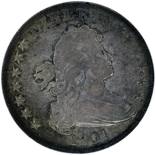 1801 Draped Bust Dollar NGC Graded VF-25 Certified Early Type Coin