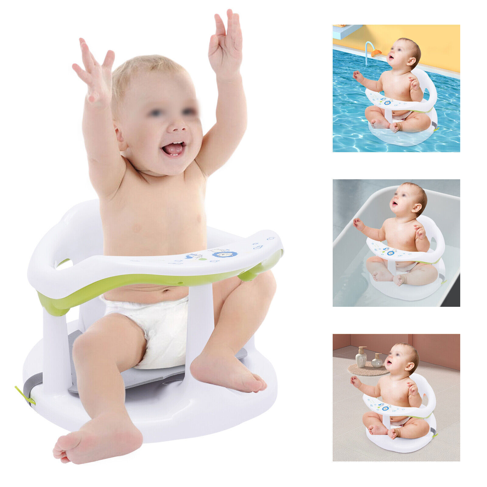 AntiSlip Newborn Infant Baby Bath Tub Ring Seat Infant Toddler Safety