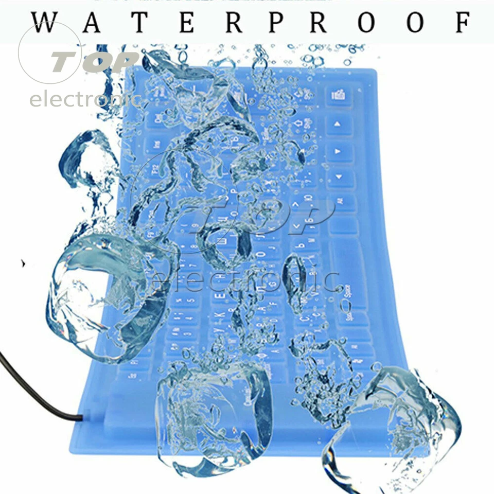 Portable 85Key Keyboard Silicone Waterproof Soft Flexible Foldable for Laptop PC - Image 2 of 4