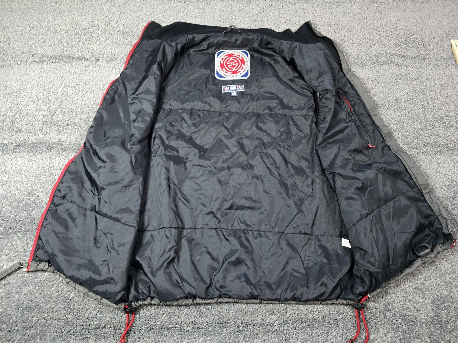 VINTAGE Planet Earth Outerwear Puff Vest Mens L Gray Ski BROKEN ZIPPER image 10