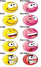 MARCADOR DE PELOTA DE GOLF SMILEY AMARILLO O ROSA ASBRI. RISA, GUIÑO, SONRISA, LOCO, ENOJADO
