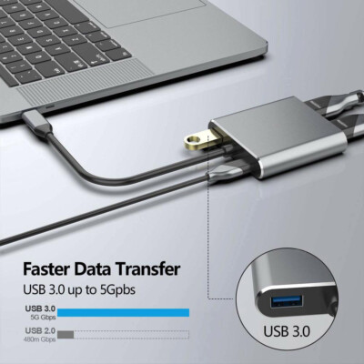 USB 3.1 4in1 Screen Expansion Type-C to HDMI VGA Docking Station Hub PD Charging