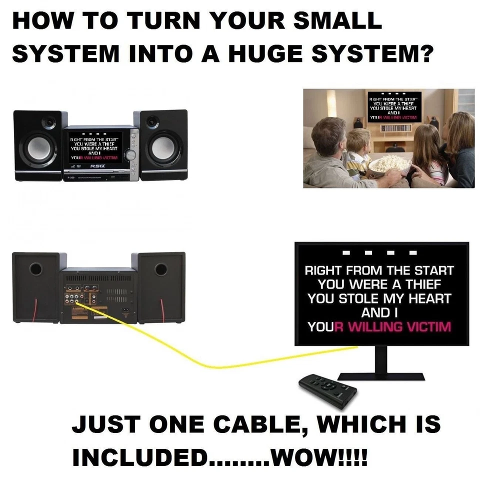 Home Karaoke System RSQ P-300 with Two Wired Microphones and 1000 FREE Songs - Image 3 of 3