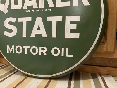 Quaker State Metal Sign Oil Can Gas Station Garage Vintage Style