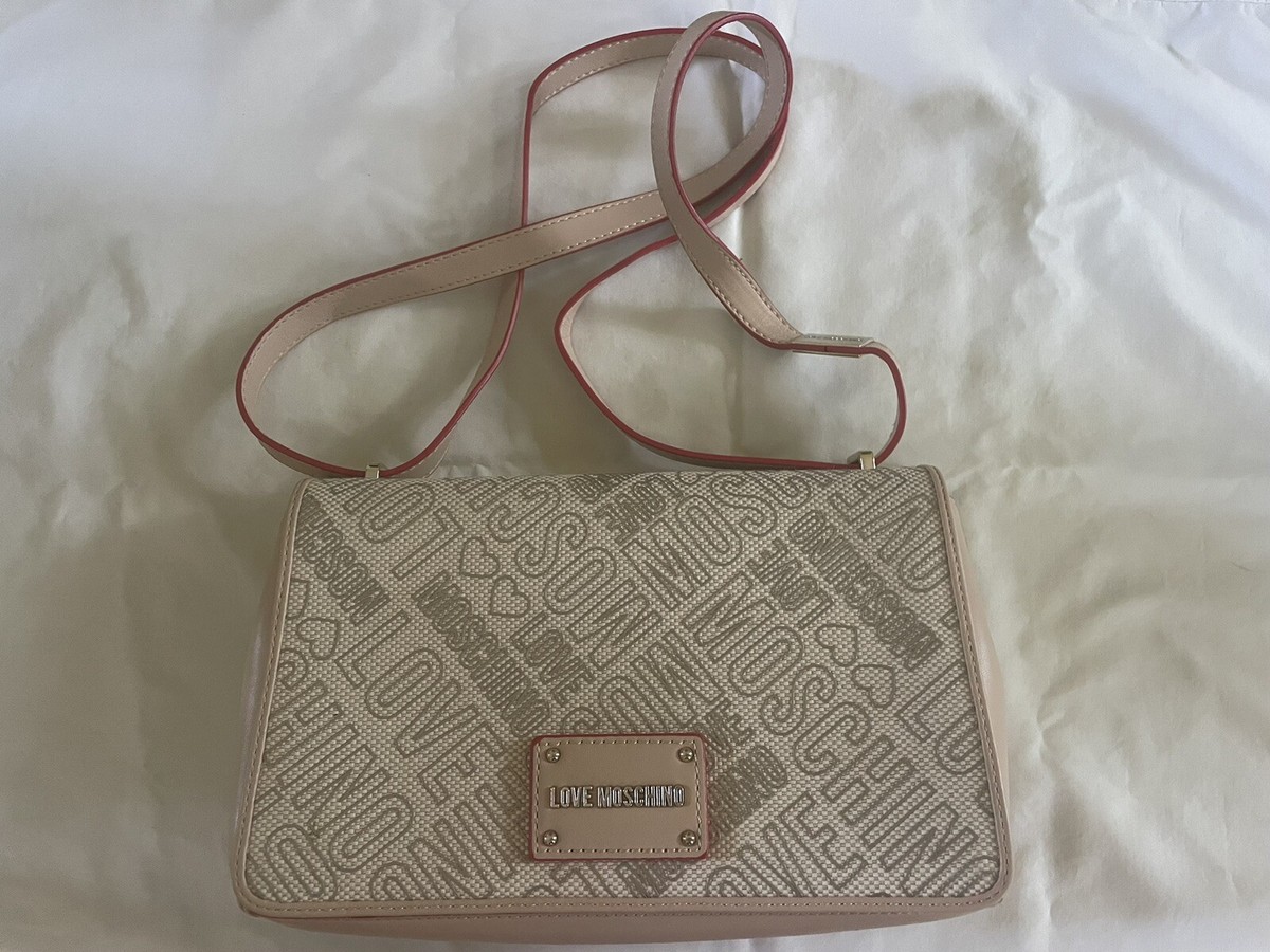 Moschino ワンショルタアシンメトリマキシトレス 【関税込】 MOSCHINO Biker Jacket White Leather Crossbody Bag. NWT