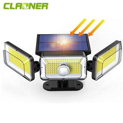 368 LED Solar Lights Outdoor 3000LM Waterproof Motion Sensor Security Wall Lamp