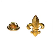 Gold Plated Fleur de Lys Pewter Lapel Pin Badge XWTP004