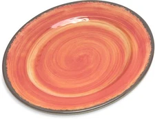 Mingle Resuable Plastic Plate Appetizer Plate with Pottery Style for Home and...