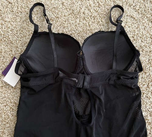 Body Saki Plateado Encaje Negro Con Aros Nuevo con Etiquetas Talla XL - Imagen 4 de 7