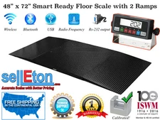 48" x 72" (4x6) Smart Ready Floor scale with 2 Ramps / Pallet size 10,000 x 1 lb