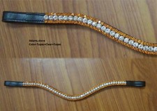 Brow band Customize Horse Browband Topaz+clear+Topaz Crystal and Pearl Browbands