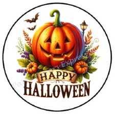 HAPPY HALLOWEEN PUMPKIN FLOWERS ENVELOPE SEALS LABELS STICKERS PARTY FAVORS