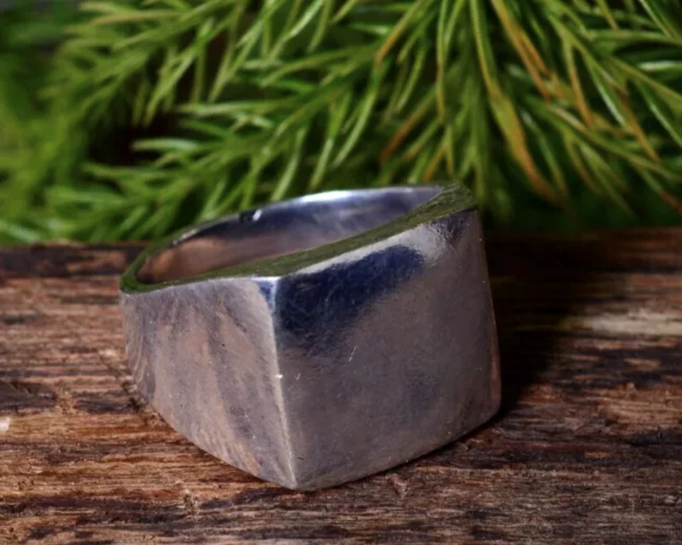 Fascia in argento sterling 925 puro massiccio pesante fatta a mano per uomo e... - Immagine 3 di 4