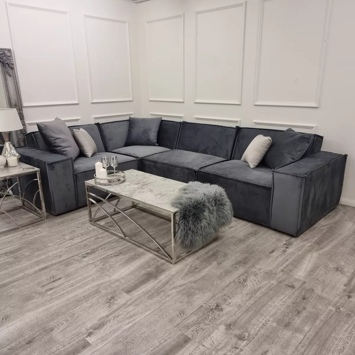 Steel gray couch deals