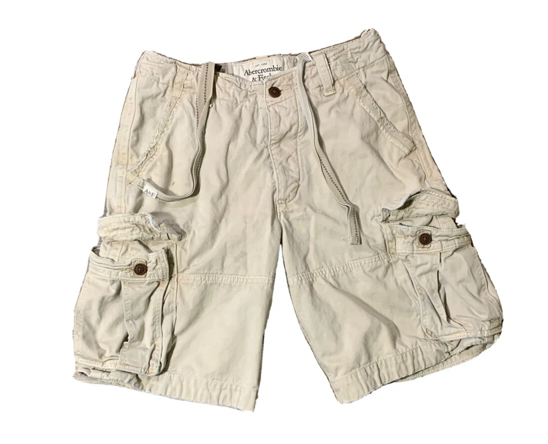 Abetcrombie Fitch Men’s Distressed Thick Cargo Shorts Size 32