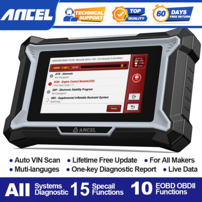ANCEL Car OBD2 All System Scanner SAS DPF BMS EPB Oil Reset Auto Diagnostic Tool