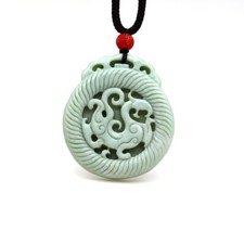 Jade Dragon Pendant Talismans Necklace Natural Green Jewelry Fashion Amulet