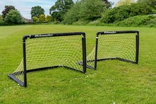 KICKMASTER One on One Folding Football  Goal Set Black 1 on 1 Practice Training