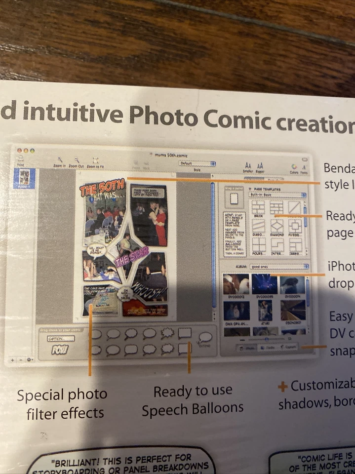 Comic Life Deluxe Edition for Mac & Windows with Ready to Use Styles New in Box - Image 4 of 4