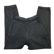 Vintage Lands End Women 12 Black Bareback 100% Cotton Made In USA Denim Pants