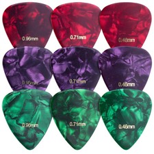 9x Gitarren Plektrum Blättchen 3 Stärken 0,...