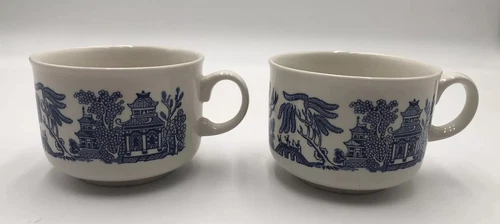 Lot Of 2 Vintage Ceramic Churchill Breakfast Mug, Made In England, 4” Dia. X 3”