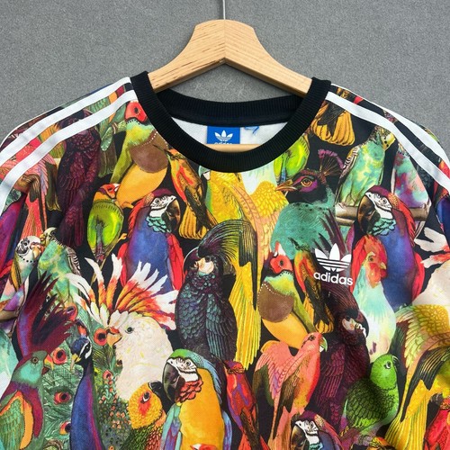 ADIDAS FARM RIO Sweatshirt Women UK 10 Passaredo Originals Parrot Birds Trefoil - Picture 6 of 11