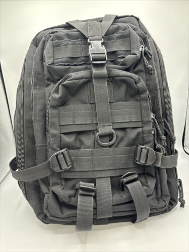 18" Military Black Tactical Backpack Rucksack Camping Hiking Bag Outdoor Travel - Picture 1 of 7