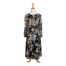 NWT Tommy Hilfiger Women's Floral Long Sleeve Classic Chiffon Dress Size 2  B46