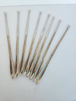 VHTF Set Of 8 Lobster Forks Radford Bright Robert Walch Seafood Dinner 18/10 EUC