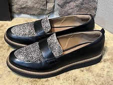 Clarks Raisie Eletta Penny Loafers Women 8 M Shoes Black Leather Slip On Comfort