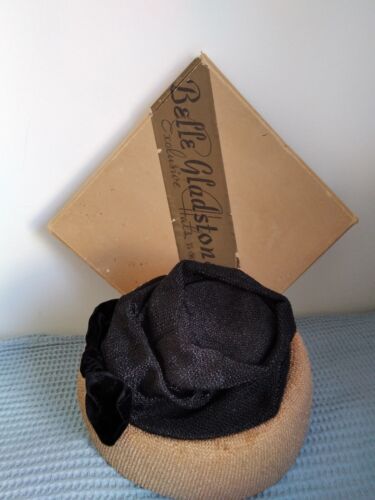 50,S Black Ribbon And Straw Bonnet Style Hat From Belle Gladstone,Perth - Picture 6 of 6