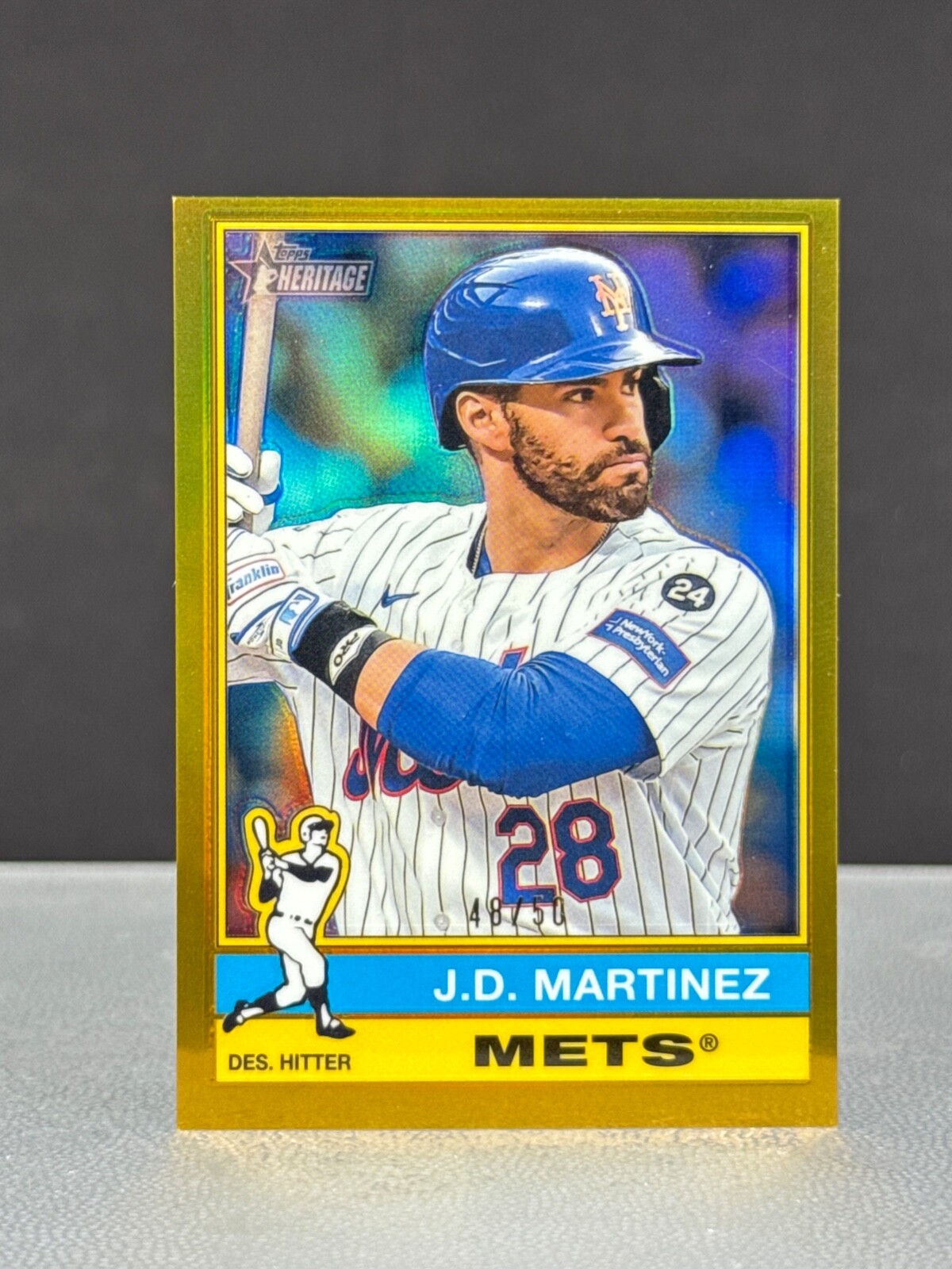 J.D. Martinez 2025 Topps Heritage Chrome Gold /50 Refractor #316 Mets