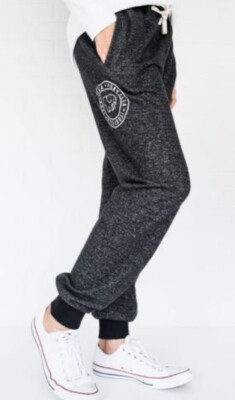 Ivory Ella Juniors Heathered Gray Jogger Sweatpants Size M Drawstring 1798