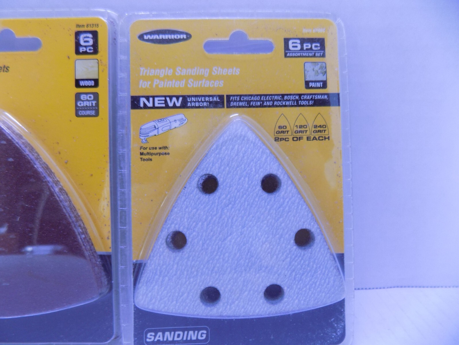 (3) PACKAGES TRIANGL SANDING SHEETS BY WARRIOR NEW PO
