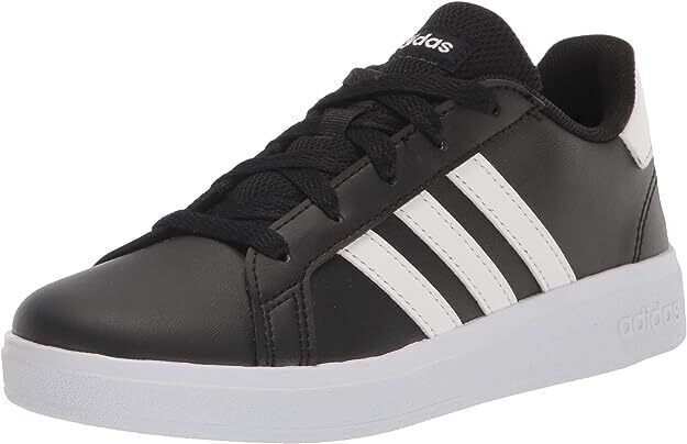 Unisex Big Kids Adidas Grand Court Tennis Shoe 6503 Black/Wh