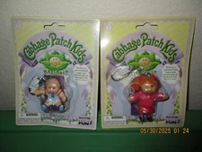 2  New 2004 Cabbage Patch Kids Keychain Basic Fun Baby Boy and Girl Doll