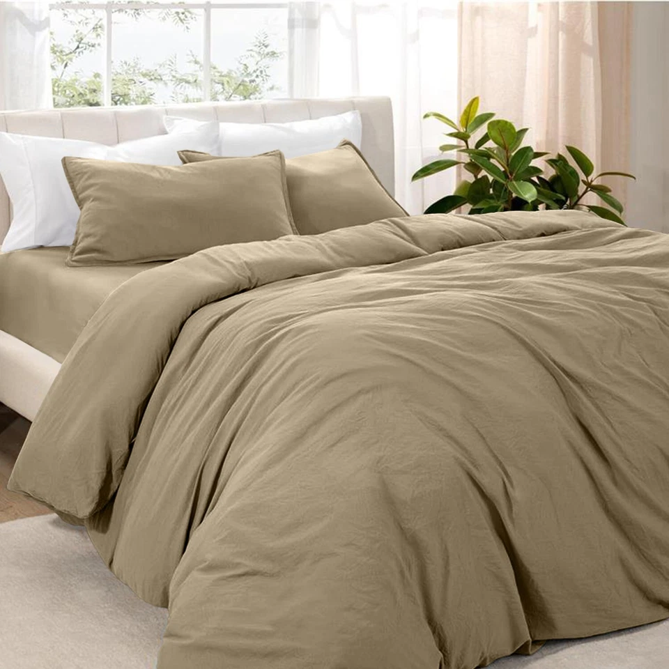 3 Piece Quilt Cover Sets Soft Microfiber Duvet Covers Set Twin Full Queen King - Image 2 of 4