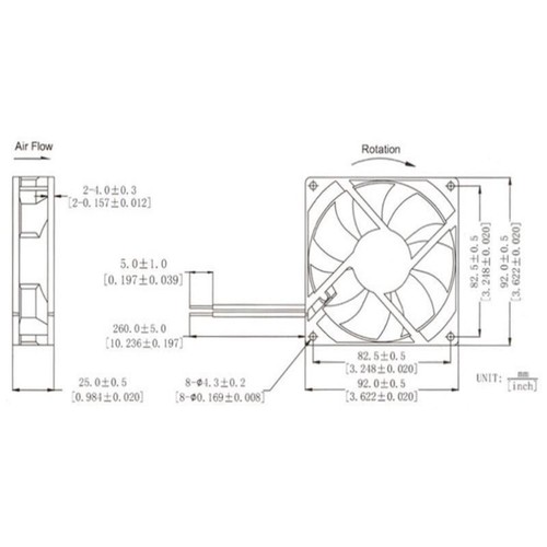9CM 24V 0.30A 4500RPM Welding Machine Cooling Fan for YTD249225S04501 - Picture 5 of 6