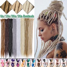 20/24" Dreadlocks Hair Extensions Synthetic Single-End Crochet Dreads Locs Braid