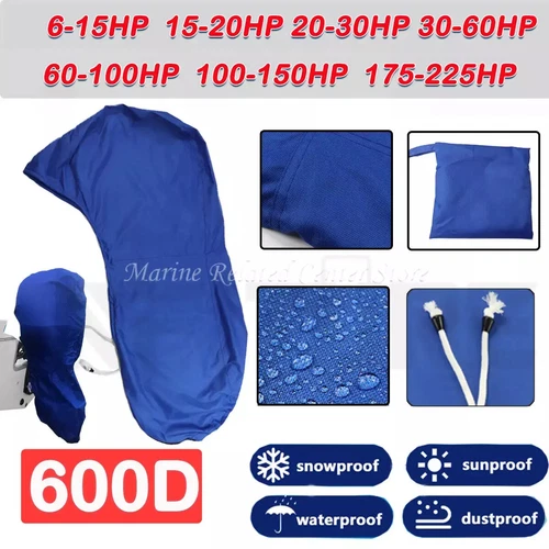 6-225HP 420/600D Full Waterproof Outboard Boat Engine Motor Cover Protection Bag - Picture 2 of 30