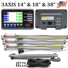 3Axis 14" 18" 38" Linear Glass Scale Bridgeport Kit LCD DRO Digital Readout CNC