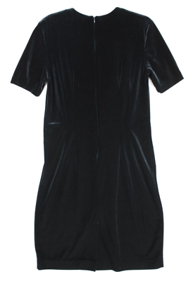 black velvet dress short sleeve Positive Attitude Women 12 Knee Length Made USA Y2k 90s prom dress dynamic Cocktail dress This midi dress features Size:12/14 kids