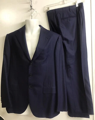 Cesare Attolini 2pc Suit Navy 150’s Wool  Cuff Pant 36x29” 42R - Image 1 of 4