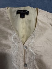 Halston Lifestyle Vintage 100% Silk Vest Women’s Medium Cream Ivory Beautiful