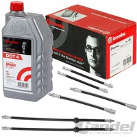 6Xbrembo Bremsschlauch VORNE+HINTEN+1L Brembo Dot 4 Passend FüR Bmw 3Er E36