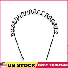 Adjustable Black Metal Zig Zag Hair Band Unisex Durable Headband Sports New