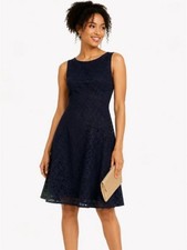 Chaps | Sz 10 | Navy Lace Fit and Flare Dress